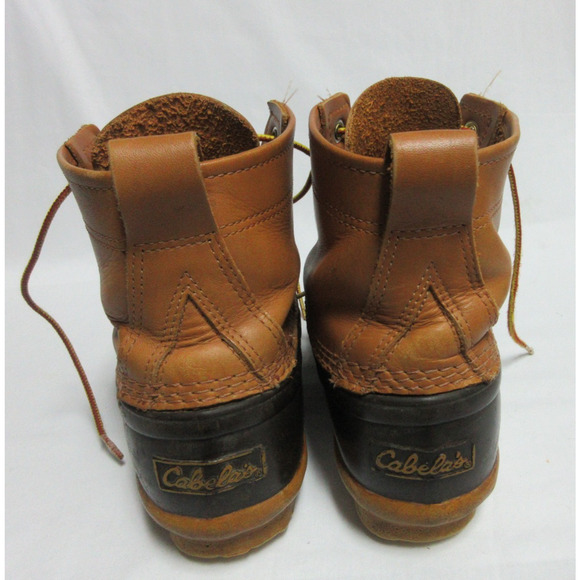 Cabela’s Duck Boots Brown/Tan women's 8D Leather Upper lace up Unlined - Picture 3 of 7